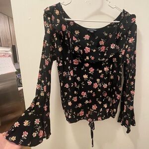 Floral Black Women's Top